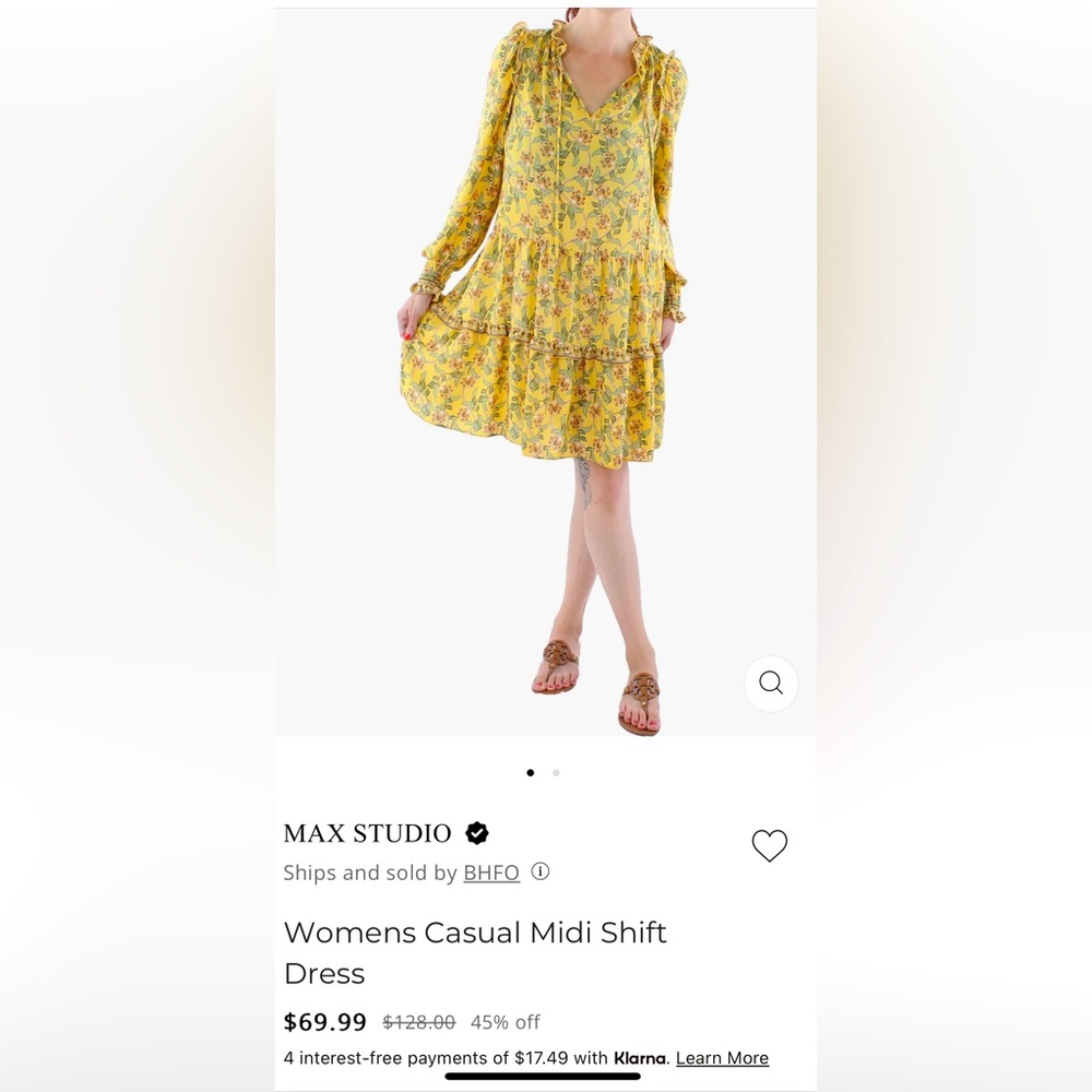 *NEW* Max Studio Casual Midi Shift Dress